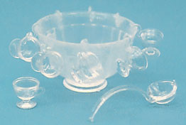 Dollhouse Miniature M-120C Punch Bowl Set Minikit, Crystal